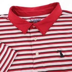 Local Boy Outfitters Striped Performance Polo Red Short Sleeve Mens Medium